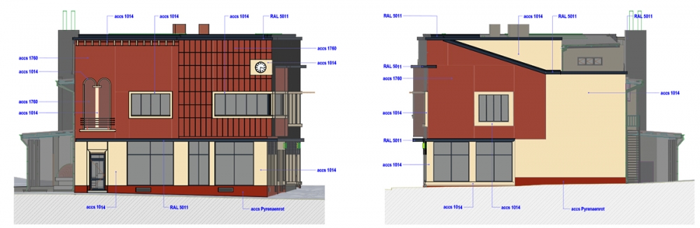 SHOPPING MART EKSPA-AGRO - SIDE STREET ELEVATION - COLOURS SCHEDULE